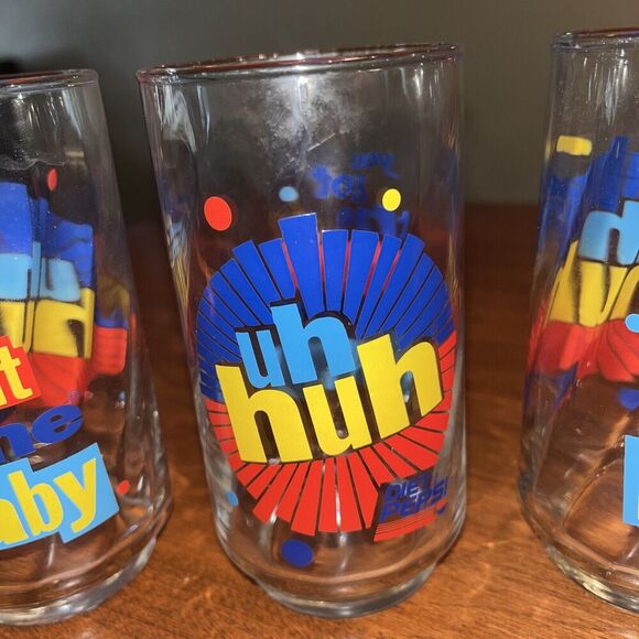 Lot of 3 Vintage “Uh Huh You Got The Right One Baby” Diet Pepsi Glasses - Picture 3 of 4